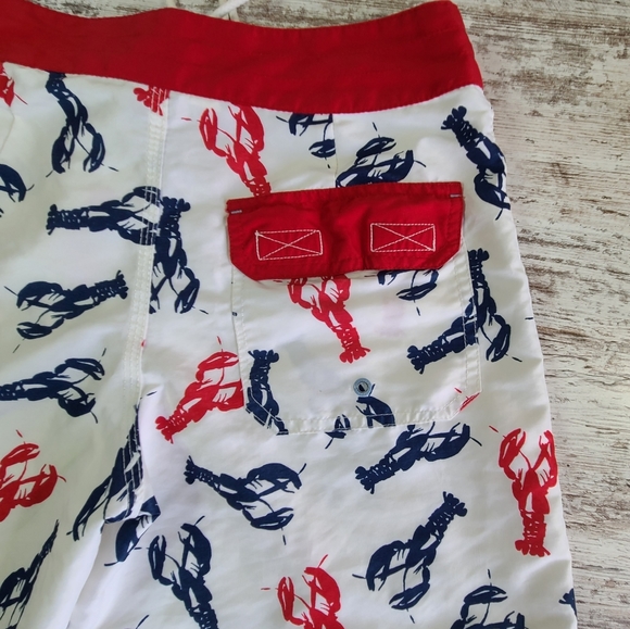 Sperry Lobster red white blue swim trunks unlined - Picture 3 of 5